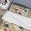 Fleurs de pivoines beiges et bleues antiques - Ensemble de housse de couette floral - Polyester en microfibre-1240328224