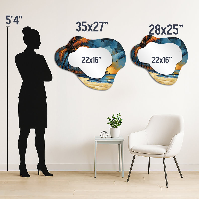 Miroir mural Gold Coastal, 27 po x 35 po