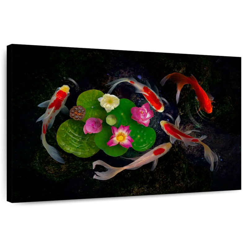 Brampt Floral Koi, 30" H x 45" W