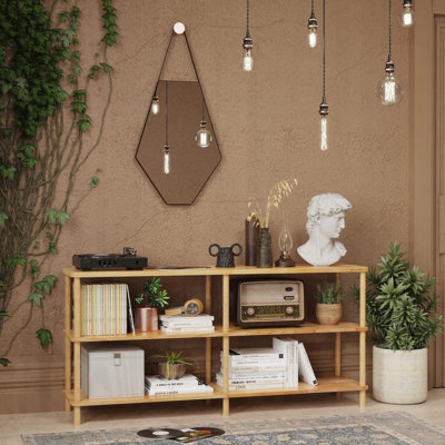 Queens Minimalist Short Etagere Bookcase with 3 Shelves by Demontha