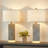 Distressed Grey 23.25'' Table Lamps Set Of 2 With Night Light Base And Included Bulbs 