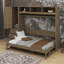 Lit escamotable double avec garde-robe, tiroirs et tablettes