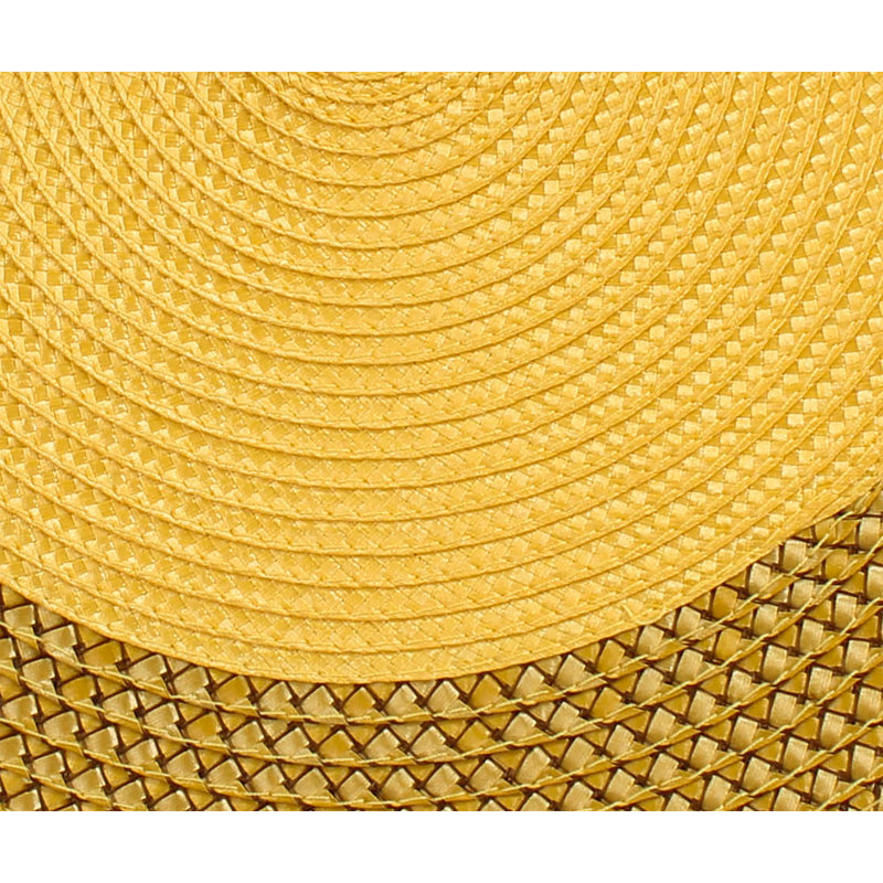 Ensemble de napperons tressés ronds 15 pouces Rome 4 pièces, Jaune
