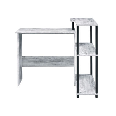 Rectangular Writing Desk With Side Shelf (Not Including Office Chairs)