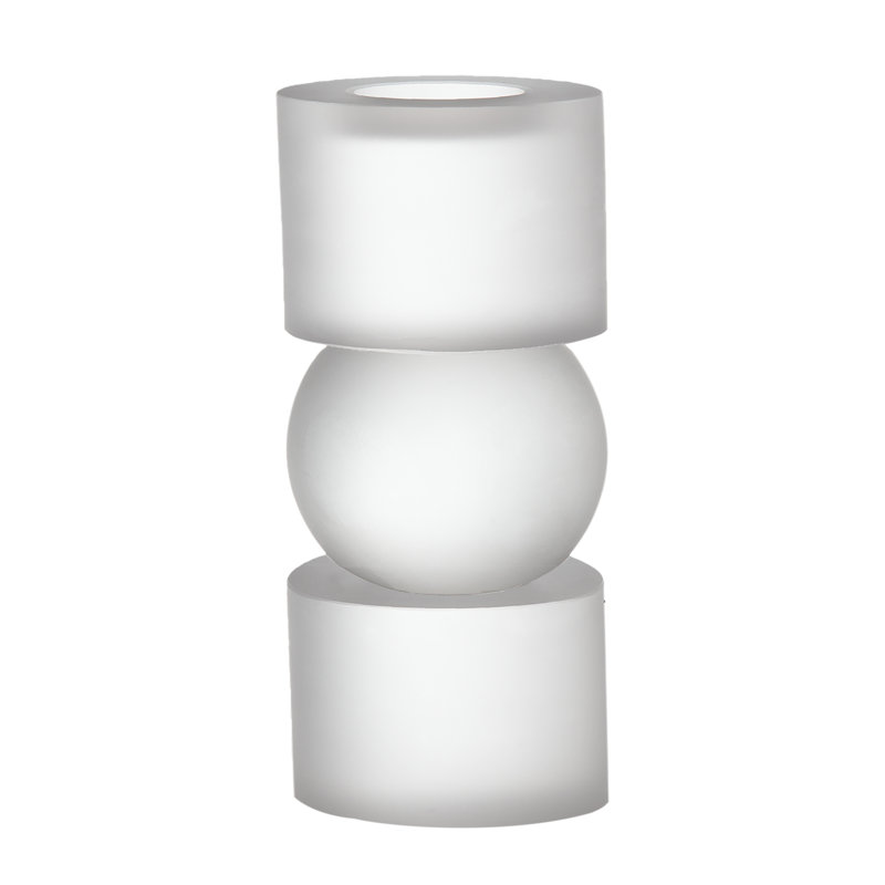 Glass Tabletop Tealight Holder, 7" H x 3" W x 3" D