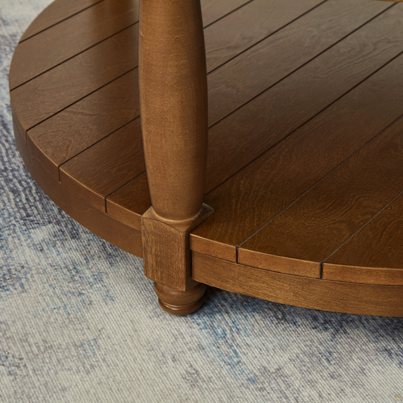 Grande table basse ronde avec repose-pieds rembourré en lin touffeté, Ivoire ivoire