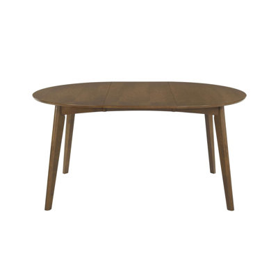60-Inch Oval Dark Walnut Extension Dining Table - Enjoy Versatile & Spacious Dining