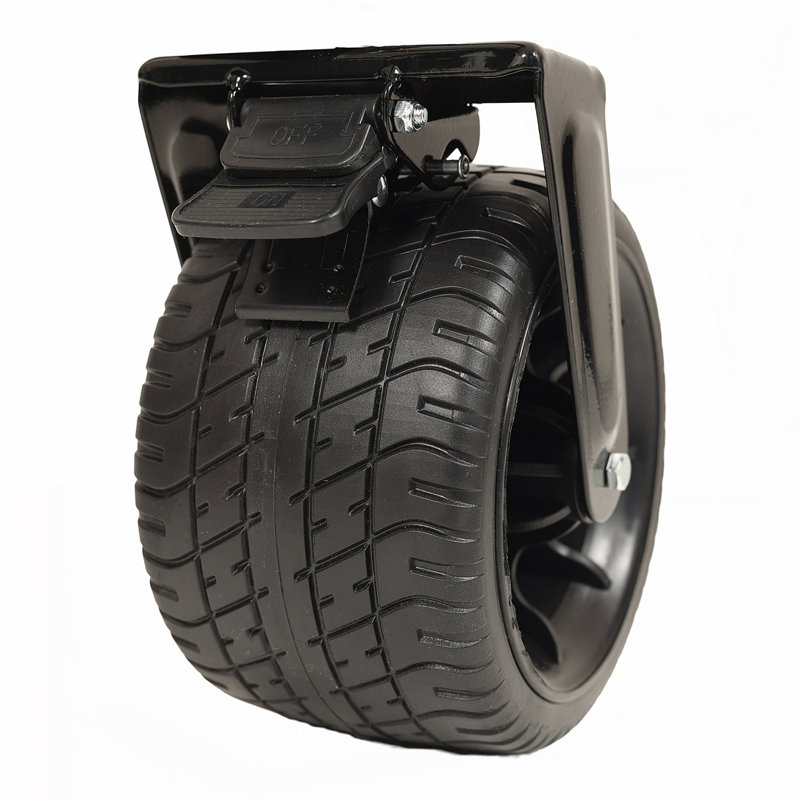 Chariot pliable à pousser et tirer avec poignée rotative, Noir + gris