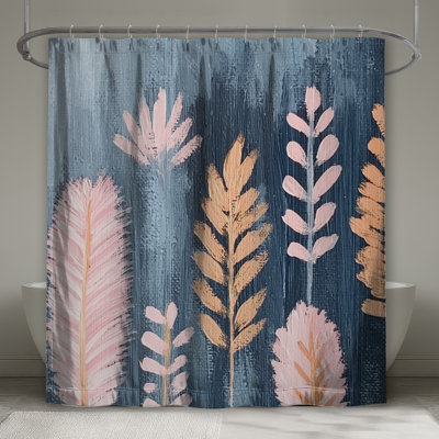 Leaves Shower Curtain -  Floral Bathroom Decor Bohemian Boho