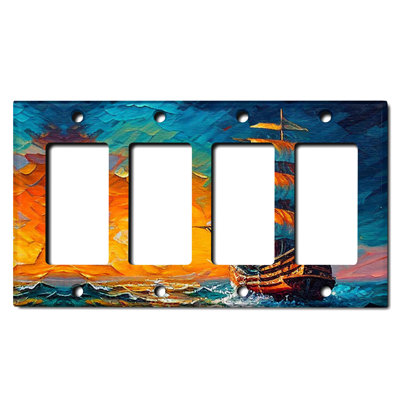 Copper Rust Patina Teal Print 4 - Gang Rocker Standard Wall Plate