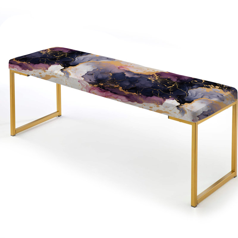 Gold Mirage Intrigue Marble Mirage - Banc en marbre doré, Gold Cosmic Intrigue 