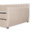 Lit de jour rembourré beige, lit gigogne, support en lattes de bois, convient aux maisons industrielles, lit gigogne inclus, confort et fonction des lattes-2039607416