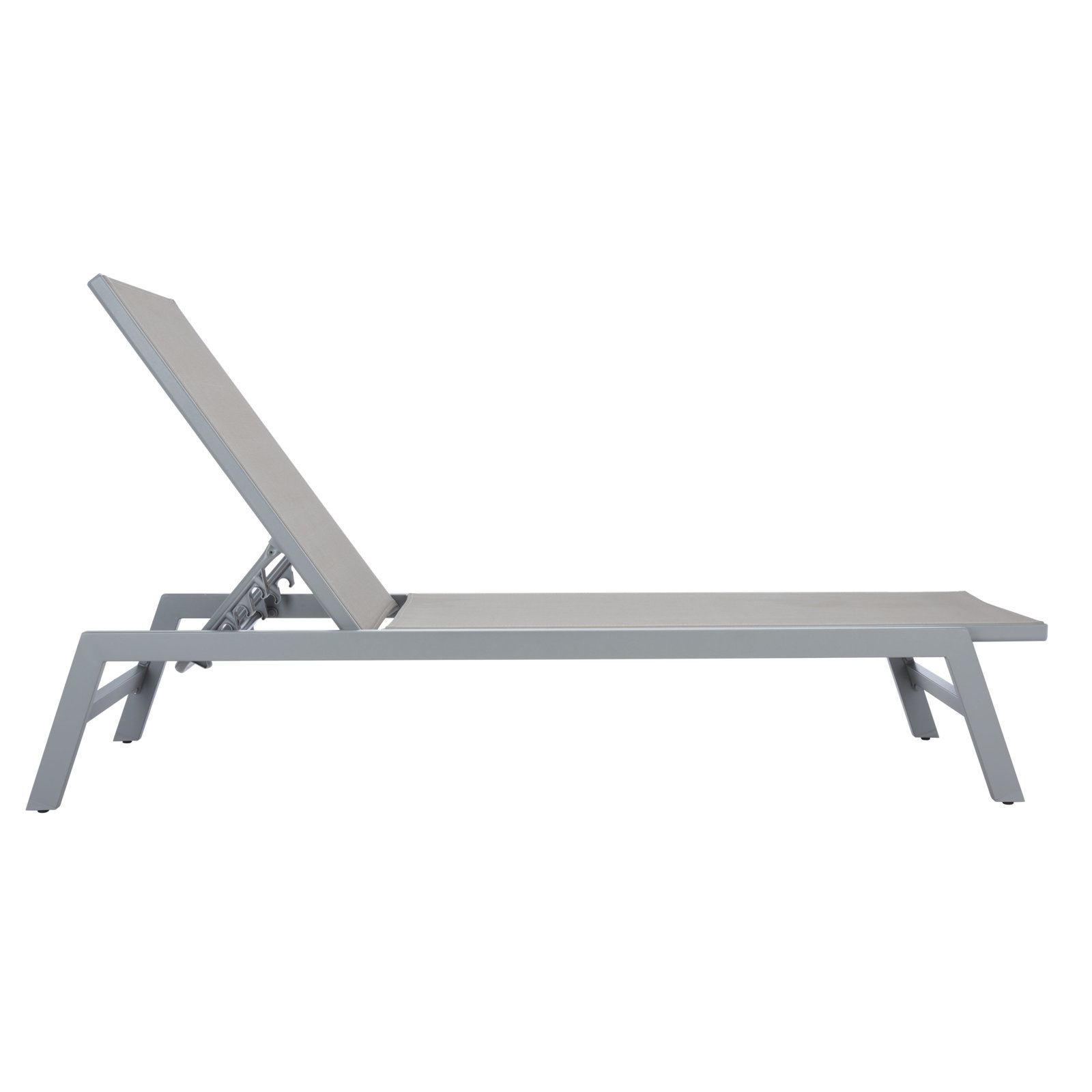 Yves 23.23" Outdoor Aluminum Chaise Lounge, Gray