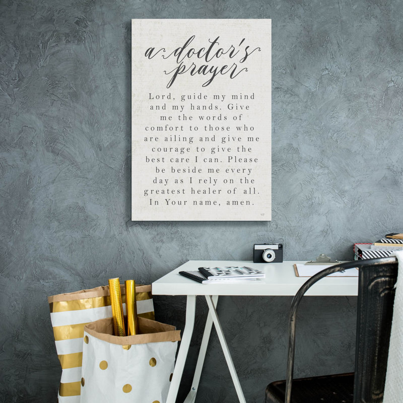 «A Doctor's Prayer» par Lux + Me Designs, toile, art mural, H 26 po x l 18 po x P 0,75 po