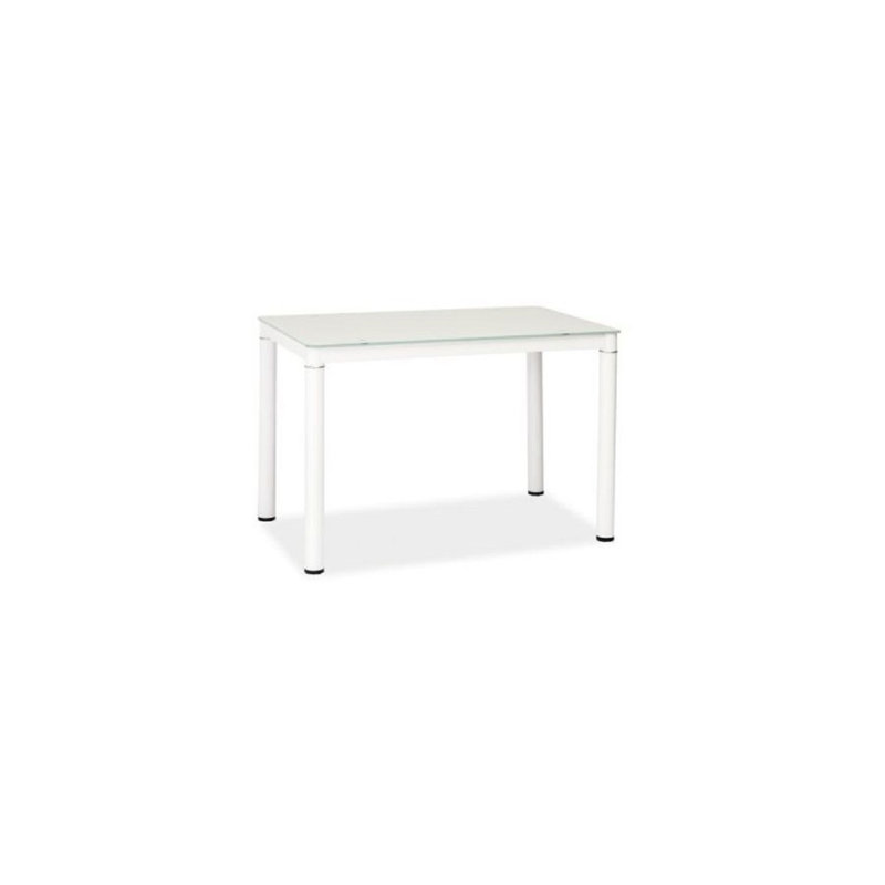 Gemius Rectangular Glass Top Dining Table, White