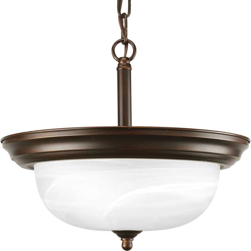 Plafonnier semi-encastré 2 lumières 13,25 po Constantia, Bronze antique, (2) ampoules incandescentes à culot moyen de 100 