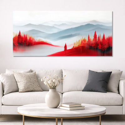 White Red Dante IV – White Landscape Wall Decor, Rustic Framed Prints