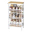 Chariot roulant mince, chariot de rangement à 4 niveaux, chariot étroit avec poignée, profondeur de 8,7 pouces, cadre en métal, pour la cuisine, la salle à manger, le salon, le bureau personnel, chêne beige et blanc ULRC033W09-137339908-137921333