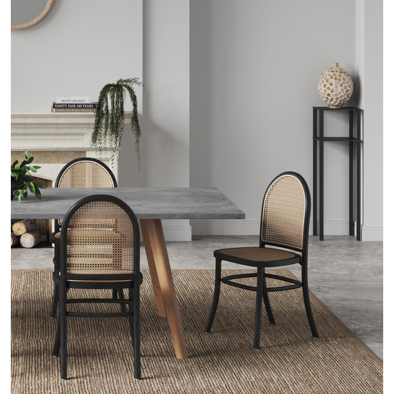 Chaise d'appoint rembourrée en bois de frêne Paragon, Noir