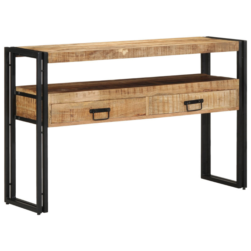 Natural Wood Solid Rough Mango Wood 120 X 33 X 75 Cm Side Table