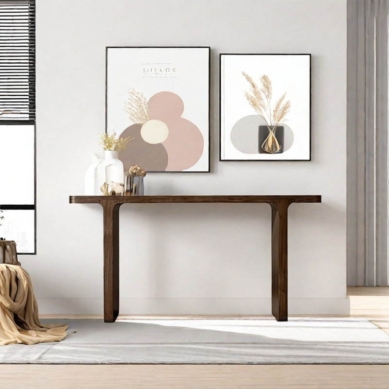 Console moderne minimaliste, H 29,53 po x l 62,99 po x P 11,81 po, Brun