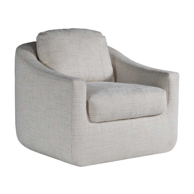 Artistica Upholstery Swivel Armchair, Ivory Polyester Blend
