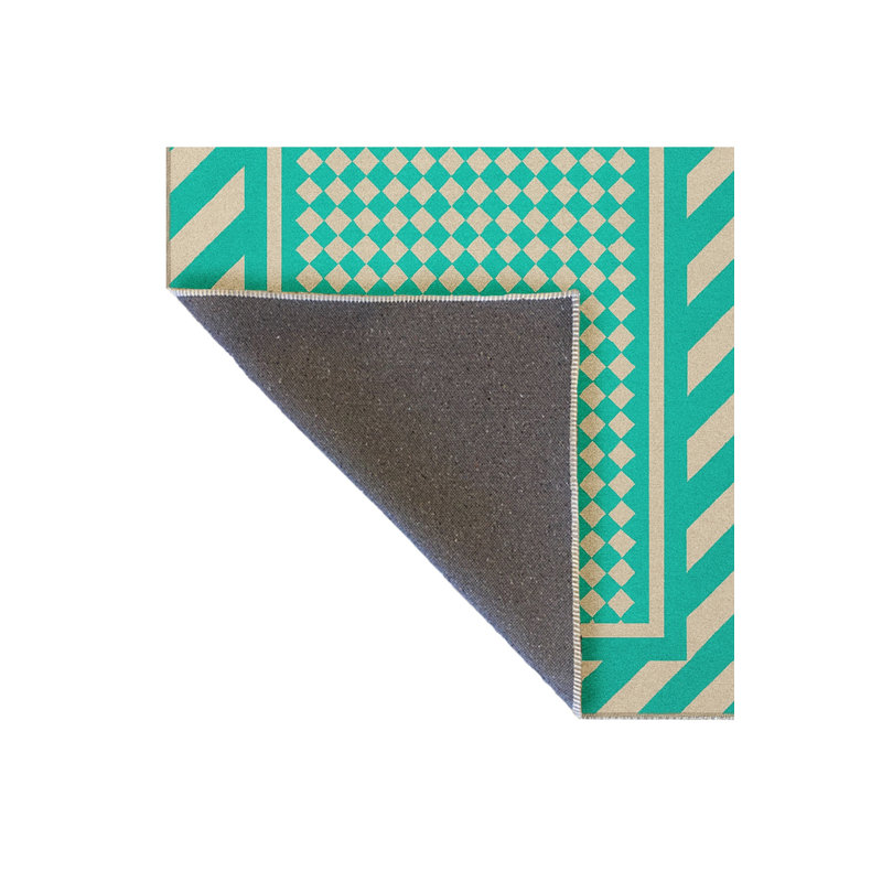 Tapis tissé traditionnel bleu sarcelle Mosso, 3'3" x 4'11"