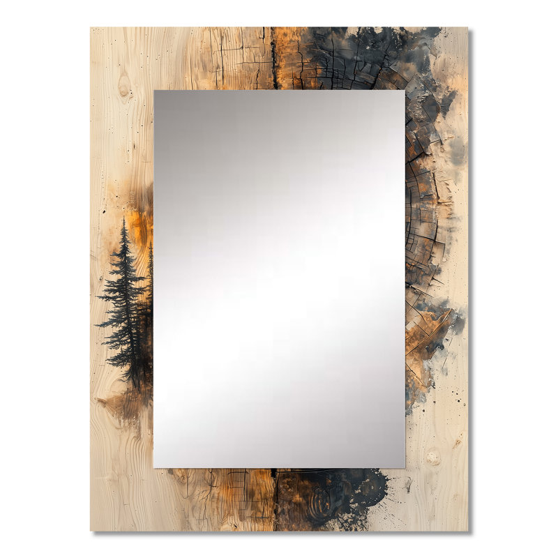 Totem, tour in a Forest Landscape I - Art mural amérindien, miroir décoratif global, impression sur métal, 32 po x 24 po