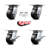 4 Piece Rubber on Aluminum Caster Set