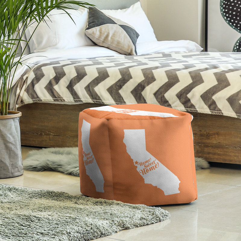 Repose-pieds cubique san josé home, Orange