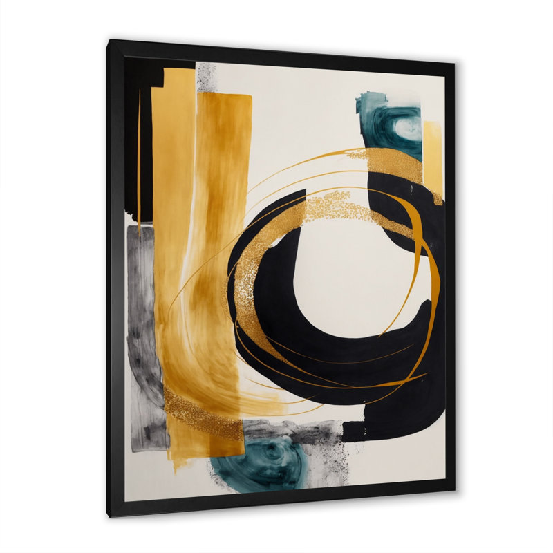 Modern Green Deco III - Impression sur toile, Impression noire sur toile encadrée, H 20 po x l 12 po x P 1 po