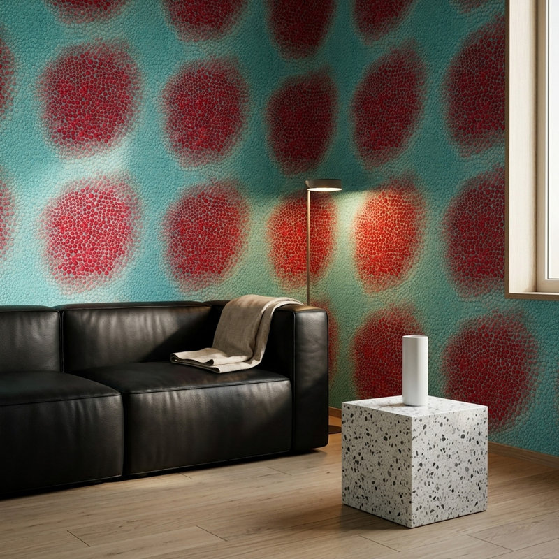 Papier peint abstrait bleu sarcelle avec décoration murale amovible, Peler et coller