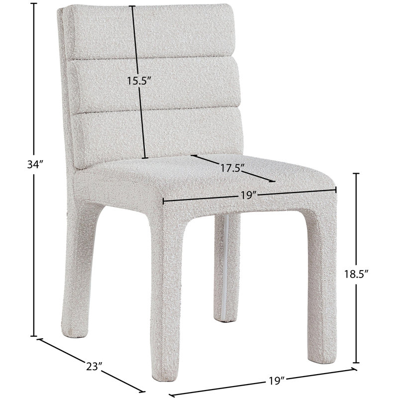 Kai Tufted Side Chair, Cream Boucle Fabric
