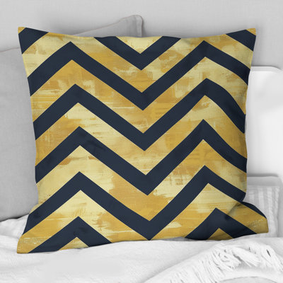 Blue Majestic Chevron II - Coussin décoratif traditionnel