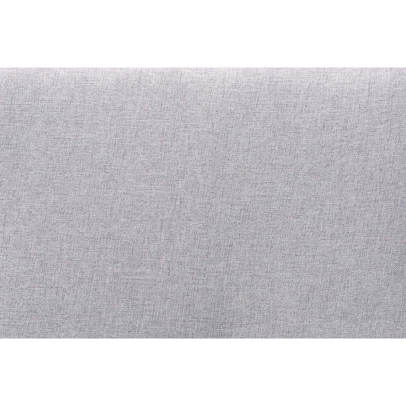 Lit plateforme revêtu de tissu Armistice, Gris clair / Brun noyer
