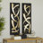 Metal Dimensional Abstract Home Wall Decor with Black Wood Backing-1382404633