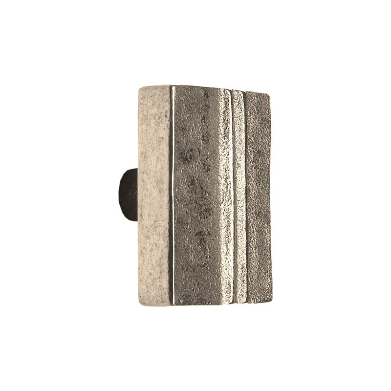 Marrakesh Bronze Rectangular Knob, White Bronze Light