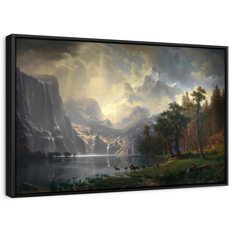 Parmi les montagnes de la Sierra Nevada, reproduction sur toile, H 27 po x l 40 po