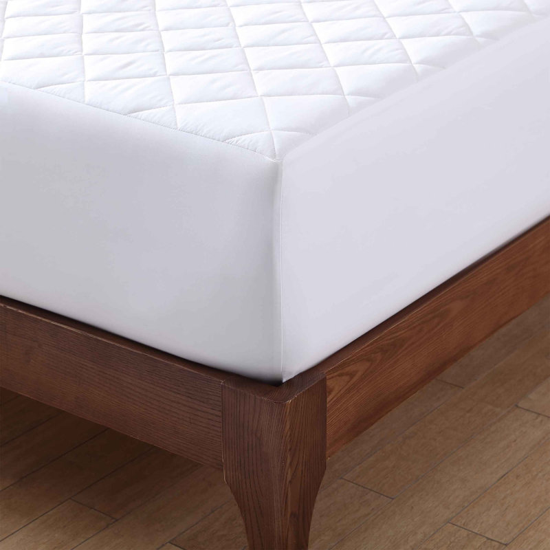 Antimicrobial & Water-Resistant Egyptian-Like Cotton Percale Mattress Protector, King, Elastic