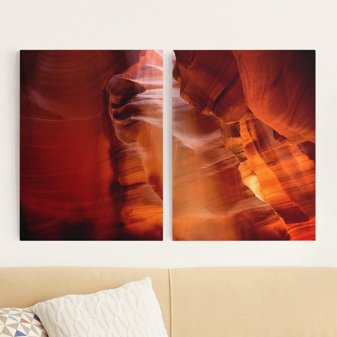 2-tlg. Leinwandbilder-Set Antelope Canyon