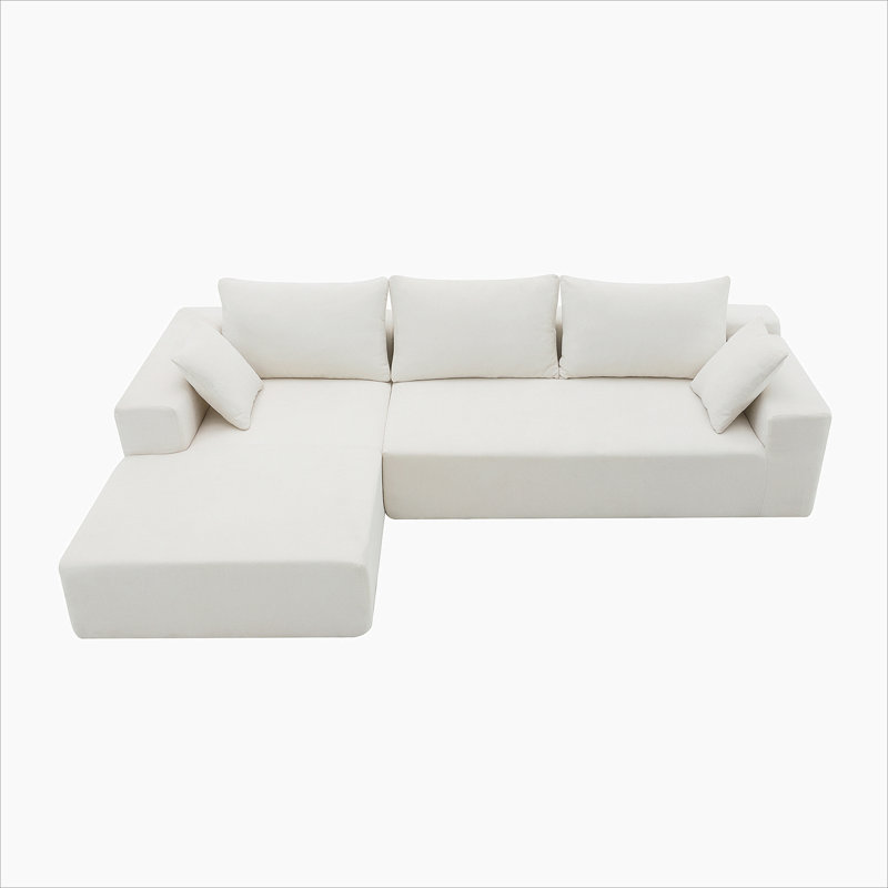 Ensemble de canapé modulaire 109 po Waukesha, Crème, crème
