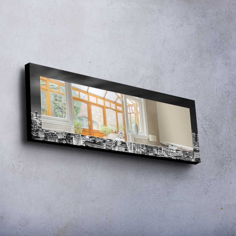 Élégant miroir décoratif avec cadre 100% bois de pin, 15,7 po x 47,2 po | Miroir en verre véritable (épaisseur: 0,2 pouce) | Peinture sur tissu élégante | Idéal pour le salon, la chambre à coucher et le vestibule