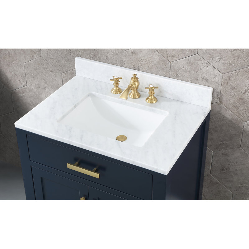 Modern Classic Widespread Bathroom Faucet with Drain Assembly, Flat Cross, Satin Brass
