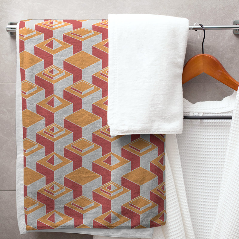 Jordao Bath Towel, Orange/Red