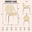 Chaise de salle à manger empilable Hadda avec dossier à découpes florales et pieds en acier inoxydable-1697409752