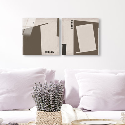 Structural Set High-Gloss Frameless Acrylic Glass Wall Art Abstract Print by Oliver Gal, Ready to Hang, 12 x 12
