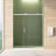 Porte de douche coulissante sans cadre de 56 à 60 po x 70 po, cabine de douche en verre trempé de 5/16 po (8 mm), finition nickel brossé facile à nettoyer