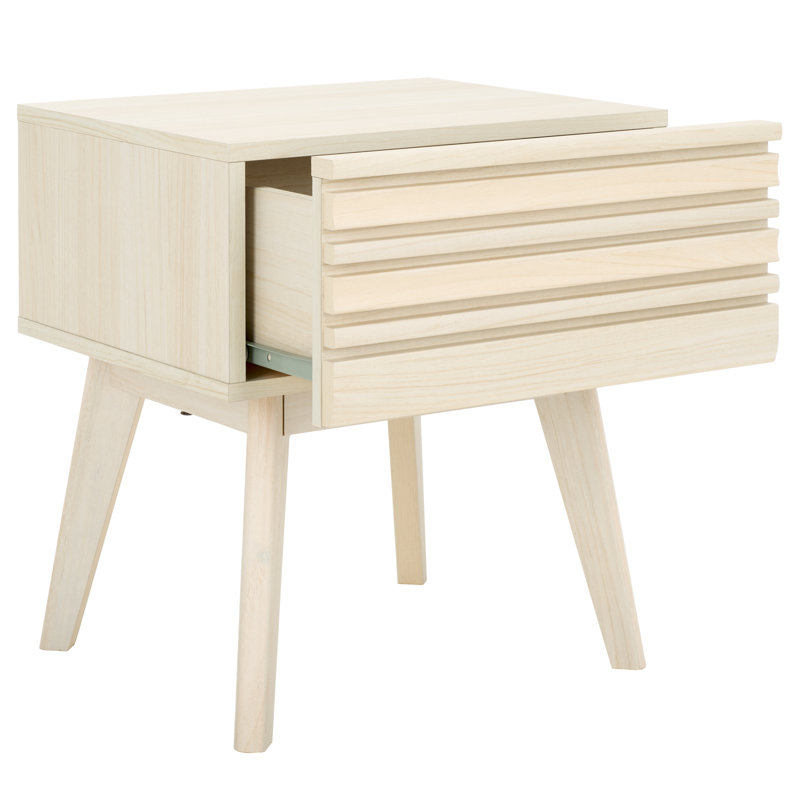 Table de chevet Kunio, Blanc décoloré