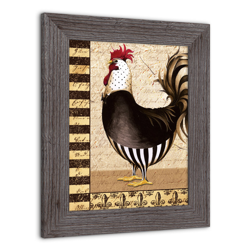 Rooster In Pants, reproduction encadrée, H 14 po x l 11 po x P 0,75 po
