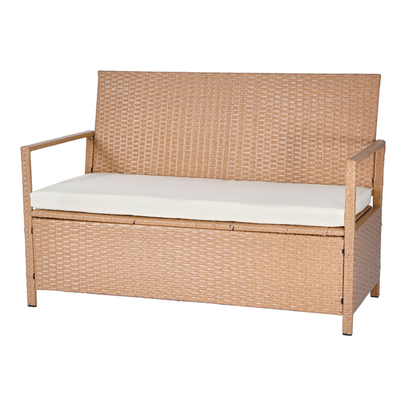 Banc de rangement extérieur en PE rotin 70Gal
